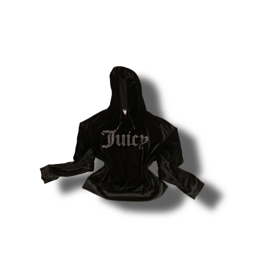 juicy couture black velvet hoodie